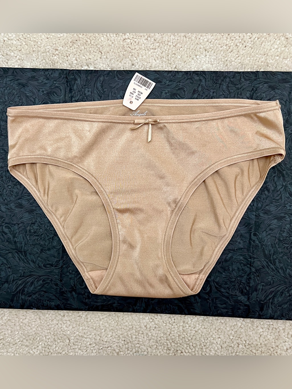Nwt Victoria’s Secret Dream Angels Beige Satin Wide Side Bikini Panties Small S